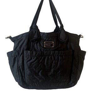 Marc Jacobs Puffy Black Quilted Weekender Baby Travel Bag